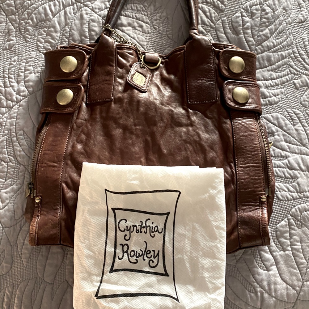 Brown Soft Leather Tote (Cynthia Rowley)